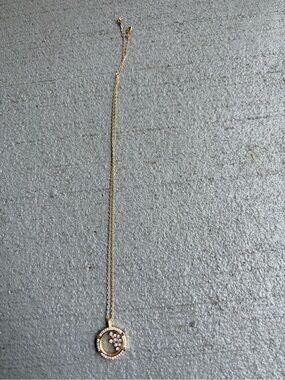 belk Gold Crystal Circle Pendant Necklace